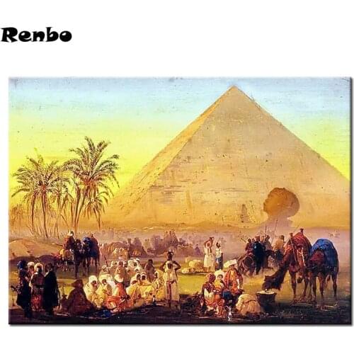 3D round Diamond Embroidery Egypt Pyramid 5D DIY Diamond Painting Full Square Rhinestones pictures Diamond Art Supreme sticker