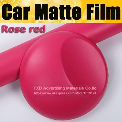 4"/8"/12"/16"/20"/24"x60"/LOT Rose red Matt Vinyl Sticker With air free bubbles Matt vinyl Wrap film Matt vinyl sticker