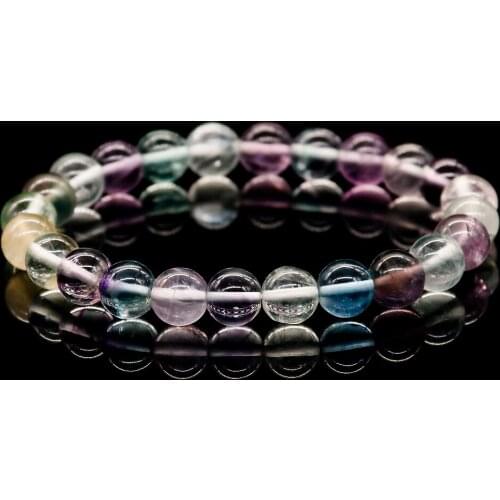 A+++ Round Beads Aurora Fluorite Bracelet Natural Quartz Stone Bracelet for Women and Men Stretch Energy Bracelet 2017 New