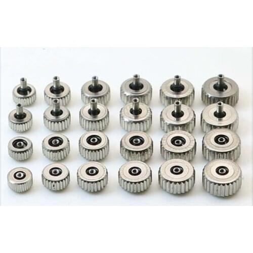 Free Shipping 10pc Silver Stainless Steel Waterproof Watch Crown from 4.5mm to 7.0mm Big Hole 2.5mm Diameter Select Size