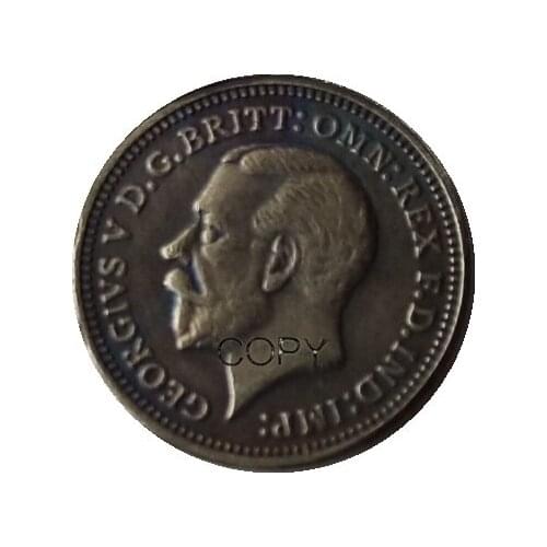 Great Britain UK 1927 Three Pence Silver Plated Copy Coin