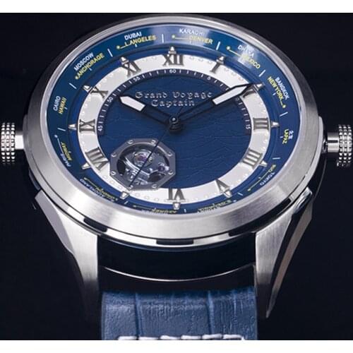 Military Watches Mens Automatic Mechanical Wristwatch Sports Multiple Time Zone Stainless Steel Sapphire Crystal Clock Luxury