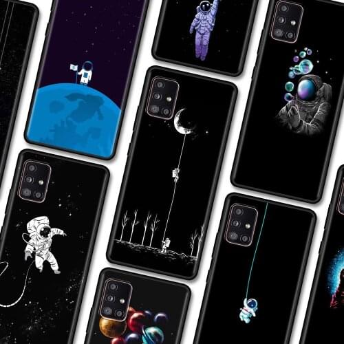 Phone Case For Samsung Galaxy A51 A12 A21s A71 A31 A52 A32 A02s A11 A72 A41 A51 A01 A02 TPU Silicone Caso Space Moon Astronaut