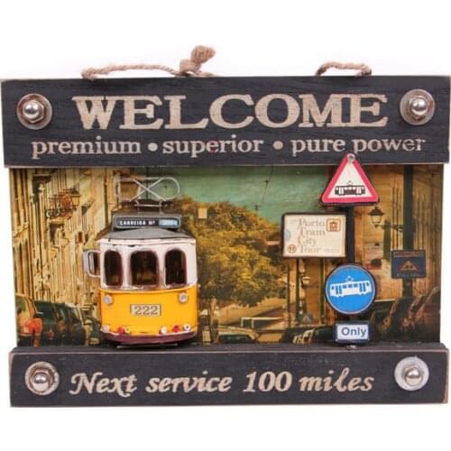 Decorative Metal Welcome Door Lettering Tram Decorated - Cafe, Restaurant, Hotel Door Wall Lettering - Gift, trinket Quality