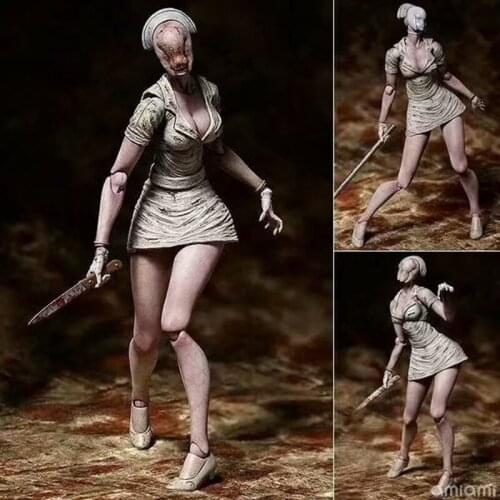 Silent Hill 02 Horror Doll Chief Nurse Without Face Corpse Joints Movable Action Figure Model Ornaments Toys Adult Collection