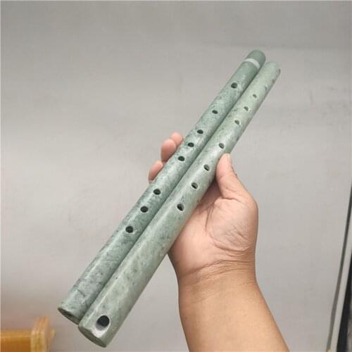 Real Nature Jade Carved 8 holes Flute, Xiao, musical instrument antique Vintage folk