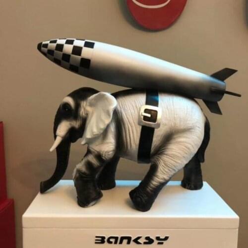 Elephant Incense Burner in War Geomancy Trend Artistic Home Ornament Office Desk Surface Panel Decoration European Decor