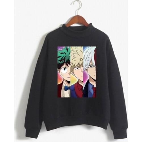 My Hero Academia Hoodies Japanese Anime Bakugou Todoroki Deku Printed Mens Hoodie Streetwear Casual Sweatshirts