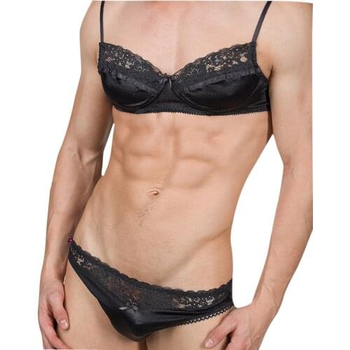 Set garter disguise sexy Mens briefs 2019 hot Mens sexy underwear pseudo-nature bra sexy underwear jockstrap