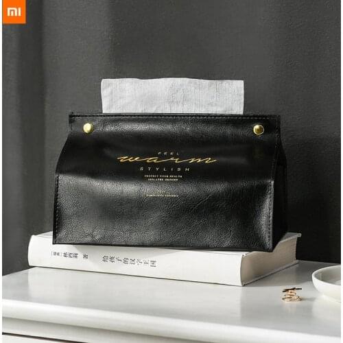 Xiaomi Leather Tissue Box Car Toilet Pumping box Home Living Room Decoration Bedroom Kitchen Desktop Nordic Large Storage Box