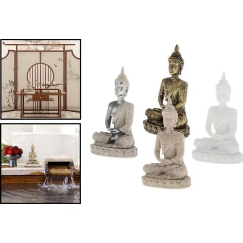 Small Buddha Statue Figurine Hindu Fengshui Praying Sitting Sculpture for Home Decor 4.33
