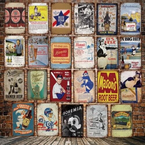 [ WellCraft ] Roote Beers Metal Poster Wall Tin Signs Posters Vintage funny Painting Wine Custom Bar Pub Decor LT-1959