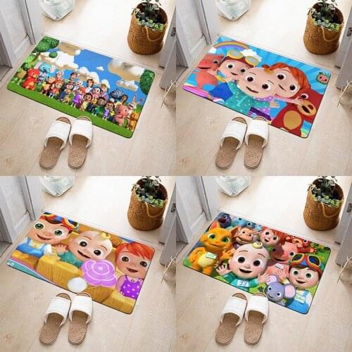 Cartoon CoCoMelon JJ Anti Slip Welcome Entrance Doormats Kids Roll Play Floor Mats for Living Room Bedroom Carpet
