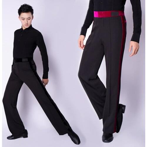 Male Latin Dancing Pants Black For Men Tango Chacha Rumba Professional Men Latin Costumes Ballroom Dancing Trousers BL1315