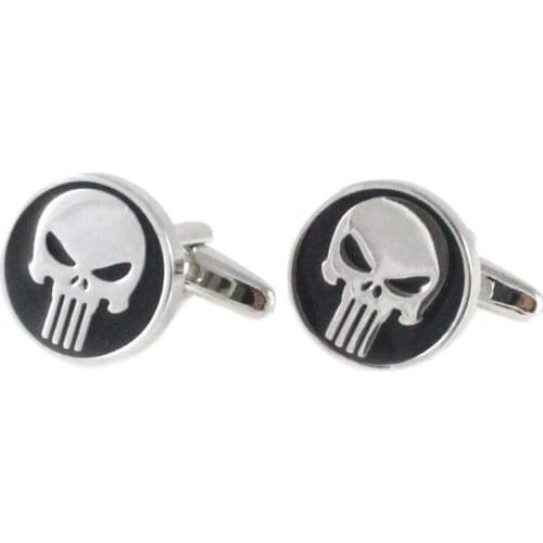 Men Skull Cuff Links Comic Movie Character Symbol Skull Cuff Links
