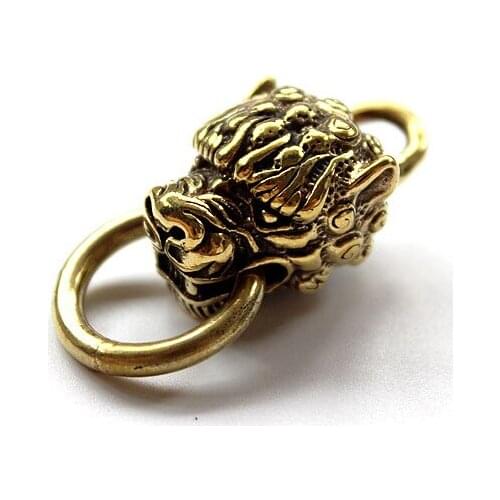 New! Brass Flamitis Animal Lion Head Kirin Head EDC Keychain Pendant Zipper Head Phone Fall Belt Accessories EDC Multi Tools