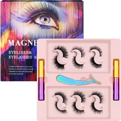 NEW 3d Magnetic Eyelash Set Magnet Eyeliner Natural Look Eye Makeup Kit Bulk Sexy Long Volume Beauty False Lash Extension