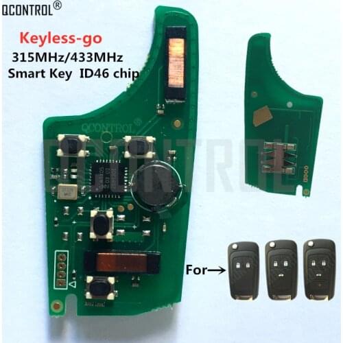 QCONTROL Car Control Remote Key Electronic Circuit Board for Chevrolet 315MHz / 433MHz ID46 Chip Keyless-go Comfort-access
