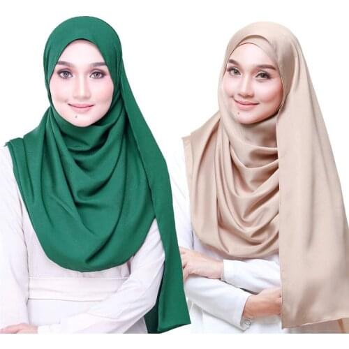 32 colors 70*175cm Muslim women silky satin hijab Scarf Ladies Shawls and Wraps Female Foulard Hijab Stoles islamic headscarf