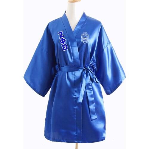 Sorority Fraternity Loose Silk Bathrobe Lace Satin ZPB Clothes Robe Dressing