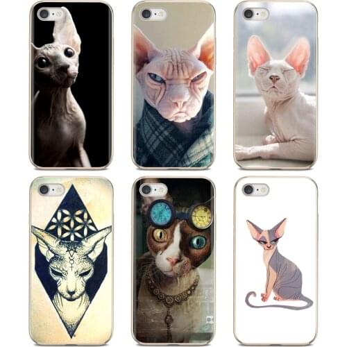 For Samsung Galaxy S7 S8 S9 S10E S20 FE Note 10 20 Edge Lite Plus Ultra sphynx-cat-kitty TPU Silicone Case