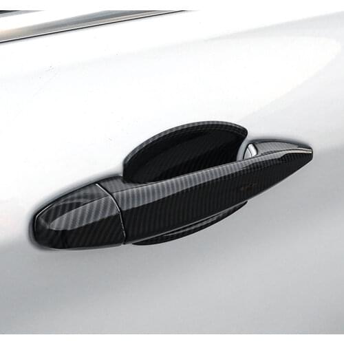 Car Carbon Fiber Style Exterior Door Handle Cover Sticker Trim For BMW X1 F48 X5 X6 F15 F16 2016 2017