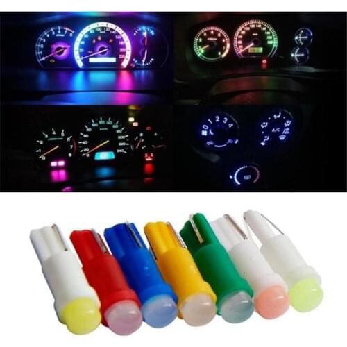 50pcs Led Car Lights Signal Lamps T5 COB 1LED Canbus Interior Car Dashboard Instrument Wedge Gauge Door Lights LED Reading Bulb
