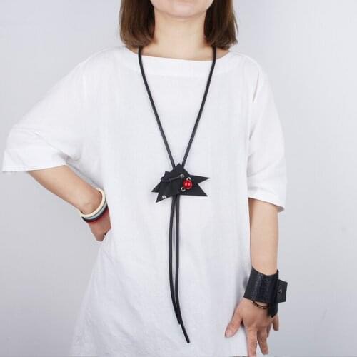 YD&YDBZ Red Pearl Bead Statement Necklaces Women Harajuku Style Rubber Chain Necklace Handmade Sweater Chain Costume Jewelry