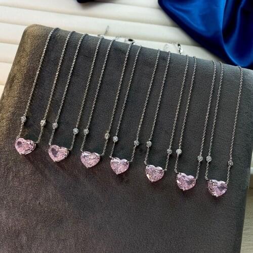 HIBRIDE Lovely Heart Shape Yellow Color 925 Sterling Silver for Women Necklace Pendants Engagement Accessories Fine Jewelry P64