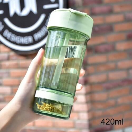 1Pc Sippy Cup Transparent Water Cup Outdoor Cold Juice Water Sports Cup with Portable Milk Rope Water Cup Double-Tube Opening
