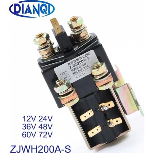 1NO 1NC 12V 24V 36V 48V 60V 72V 200A DC Contactor ZJWH200A-S for forklift handling drawing grab wehicle car winch PUMP MOTOR