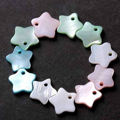20pcs 10mm Color five-pointed star Beads Natural Pentagram Seashells Charms Pendant For Jewelry Bracelet DIY Making Accessories