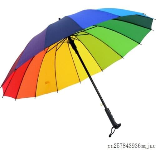 20pcs Rainbow Umbrella Golf Umbrellas Water Proof Sun Rain Golf Automatic Colorful Paraguas with Long Handle