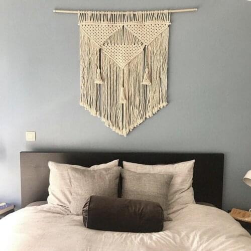 2020 New Nordic Style Bohemian Macrame Woven Tapestry Wall Hanging Chic Boho Home Decoration for Kids Bedroom Bedside Background