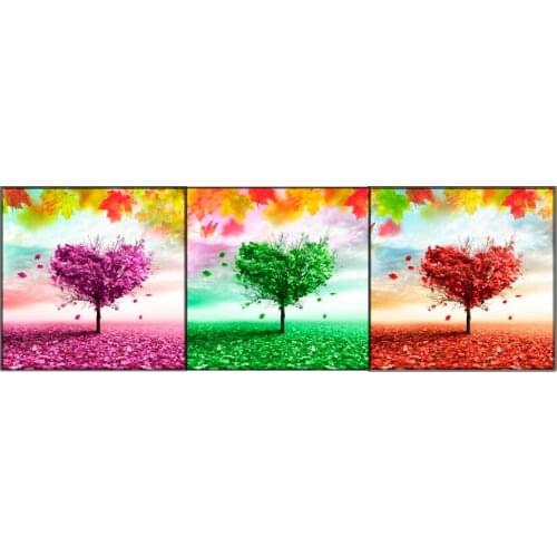 3 Pieces Lover Heart Colorful Trees Wall pictures For Living Room wall art Decor Modern Paintings Prints Bedroom Canvas Painting