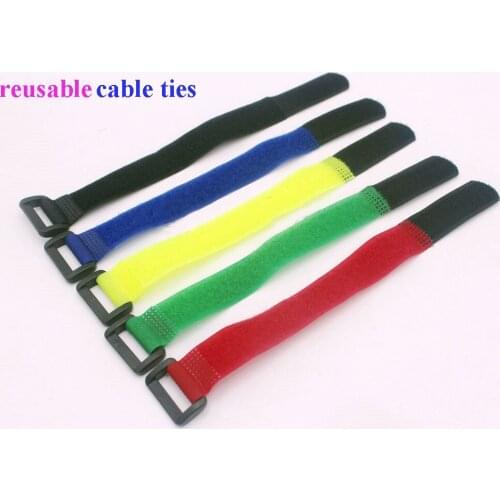 30pcs Wholesale ties 20*300mm cable tape Nylon Reusable Cable Ties loop hook nylon tie wrap fastener management wire oragnizer