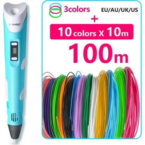 Magic 3d pen for Drawing 3d pens scribble canetas Lcd Display 3 d Pen PLA Filaments Plastic For 3d handles lapiz 3d nozzle gift