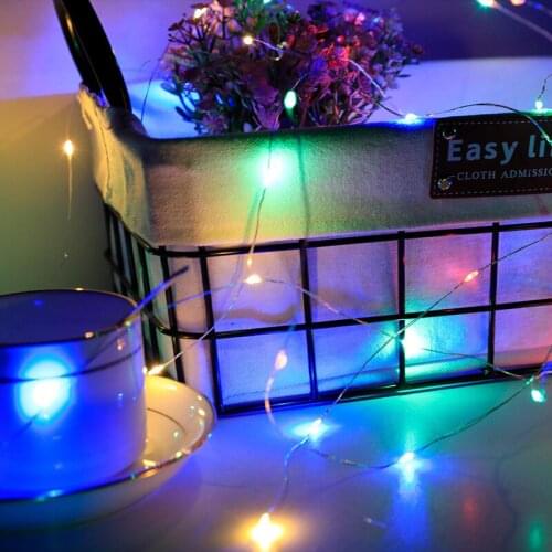 5/10pcs Fairy Light Button Copper Wire Light String RGB Christmas Decoration for Home Holiday Lighting Garland Led String Lights