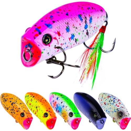 5.7cm/10g Popper Fishing Lure hard plastic popper lures floating topwater bait trout bass lures