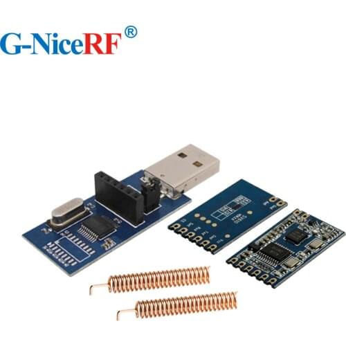 6PCS SV610 100mW TTL Interface 433/470/868/915MHz 20dBm FSK Wireless Module + 6PCS Copper Spring Antennas+1PCS TTL USB Converter