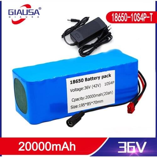 GIAUSA 36V 20AH 14ah 8Ah Electric Bike Battery Built in 20A BMS Lithium Battery Pack with 42V 2A Charge Ebike Battery