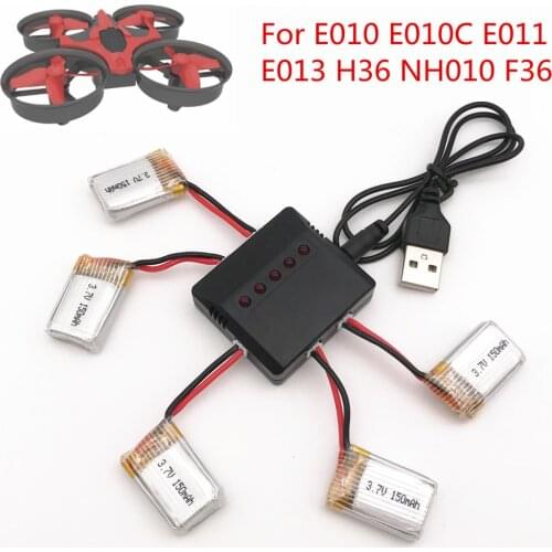 3/4/5Pcs Lipo Battery For E010 E011 E013 F36 H36 CX-95 NH010 RC Quadcopter Spares Parts 150MAH RC Drone Accessories