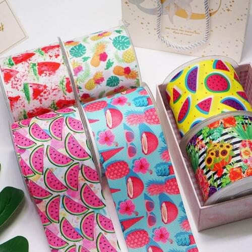 Free shipping 3 Inch Cartoon Printed Grosgrain Ribbon Craft Supplier 53005
