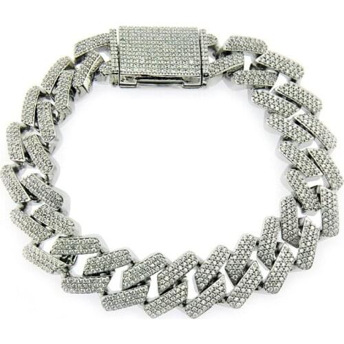 18mm Hip Hop Full AAA Zircon Ice Out Miami Curb Cuban Link Chain Bracelets Personality Can open Lock Men Bling CZ Rapper Jewelry