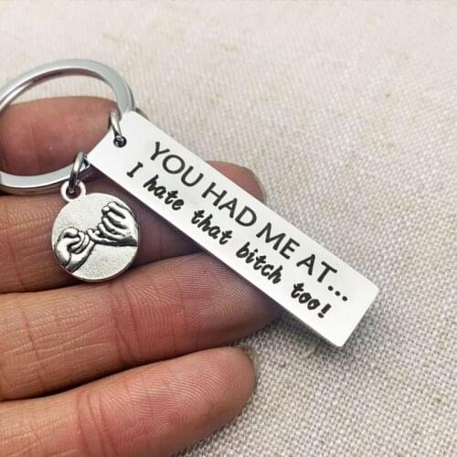 Stainless Steel Key Chains I Love You Engraved Keychain Keyring Pendants Kits for Husband Boyfriend Gift Wedding Christmas gift