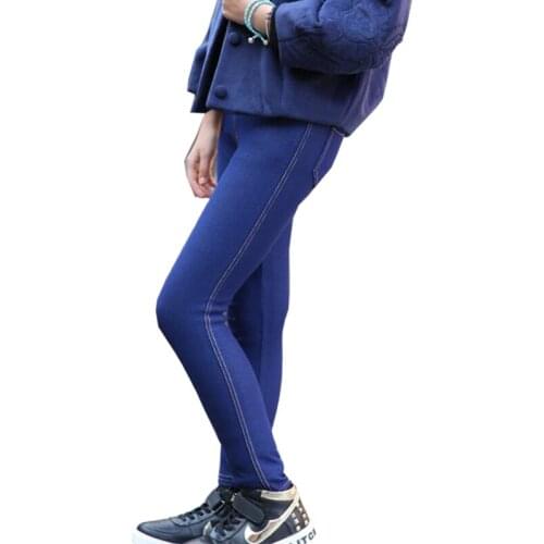 Kids Jeans Girls Leggings Children Denim Pants Autumn Ultra-soft Imitation Denim Leggings