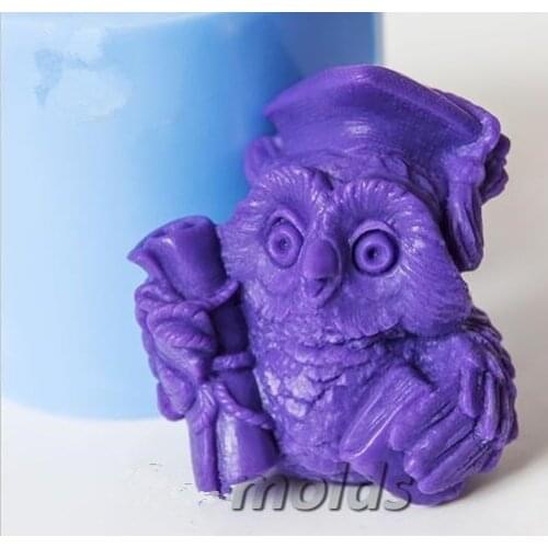 Diy Craft Molds owl 3D silicone mold for soap and candles making animal mould