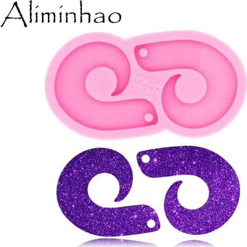 DY0505 L/M/S Shiny Hook Silicone DIY Epoxy Earrings Molds Fishhook Shape Resin Craft Mould Fashion Jewelry Tools