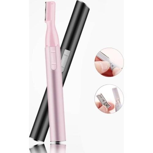 Electric Face Eyebrow Razor Scissors Battery Operated Facial Hair Removal Trimmer Body Shaver Epilator with Comb Brush