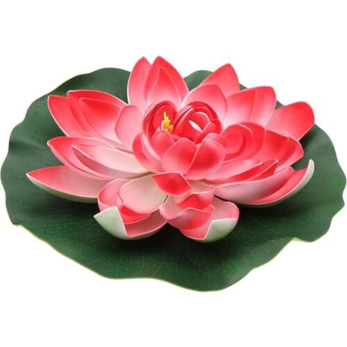 Artificial Floating Water Lily EVA Lotus Flower Pond Decor 28cm Pool Simulation Lotus Wedding Decoration Plants Water Lily